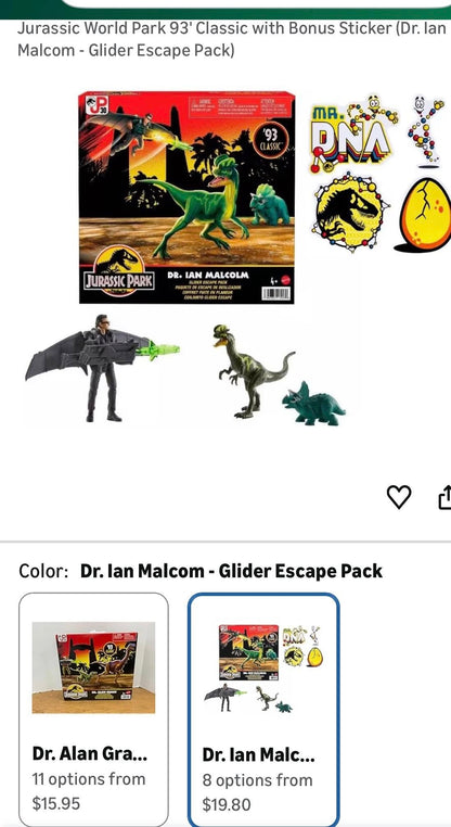 JURASSIC WORLD PARK 93 CLASSIC  DR IAN MALCOM