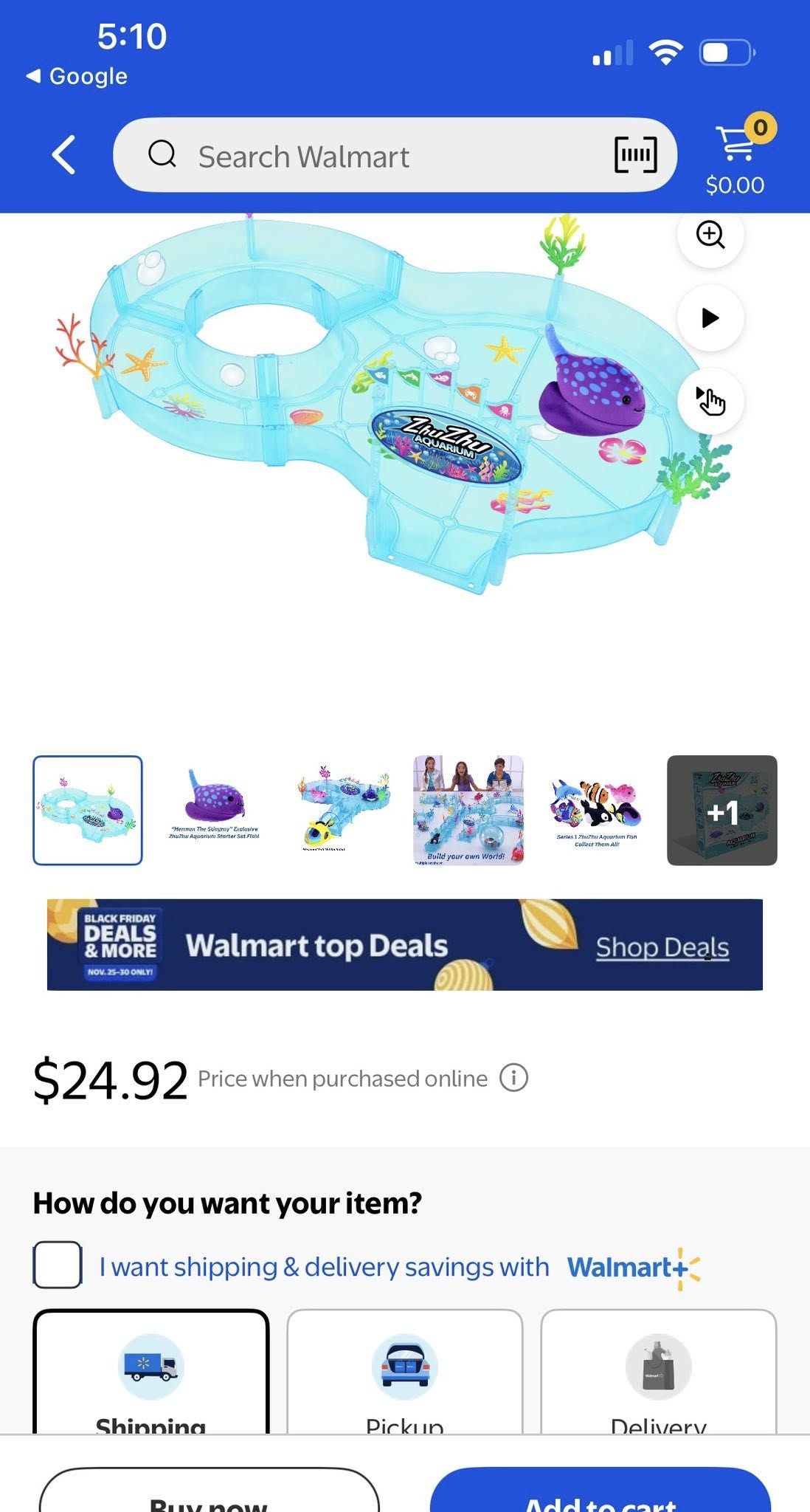 ZHU ZHU AQUARIUM STARTER W/2 FISH