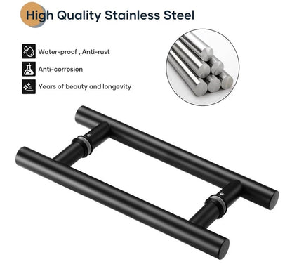 BLACK 12'' DOUBLE SIDED PUSH/PULL DOOR HANDLE