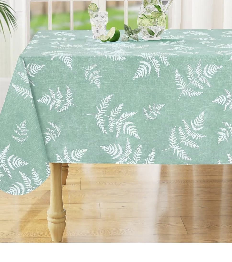LIGHT GREEN LEAVES TABLE COVER 60 X 102