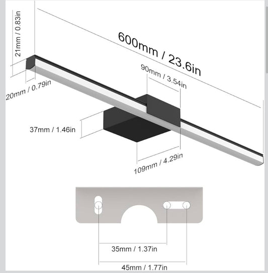 LUMINEX BLACK VANITY LIGHT