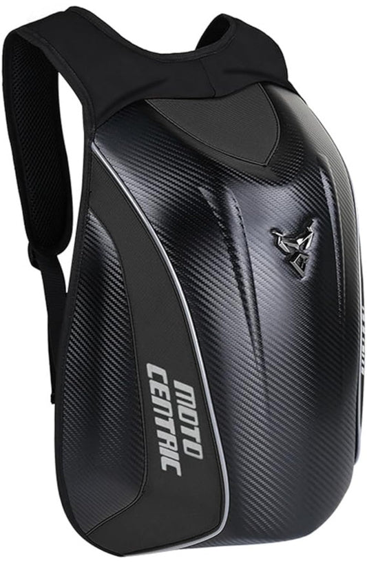 Motorcycle Backpack Waterproof  Carbon Fiber Rider  Hard Shell Reflective