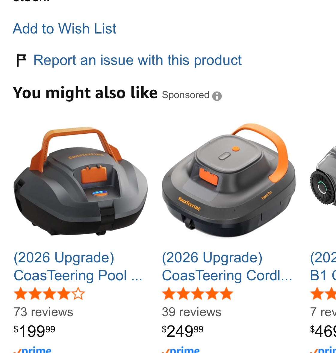 CoasTeering Wireless Pool Robot, 120 Minutes Powerful Suction,