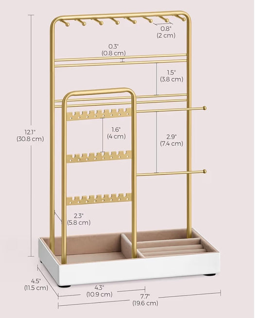 SONGMICS Necklace Holder, Jewelry Stand Holder Organizer,