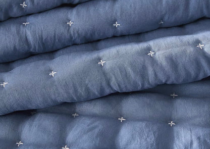 WDCOZY Blue California Cal King Size Quilt Bedding Set.