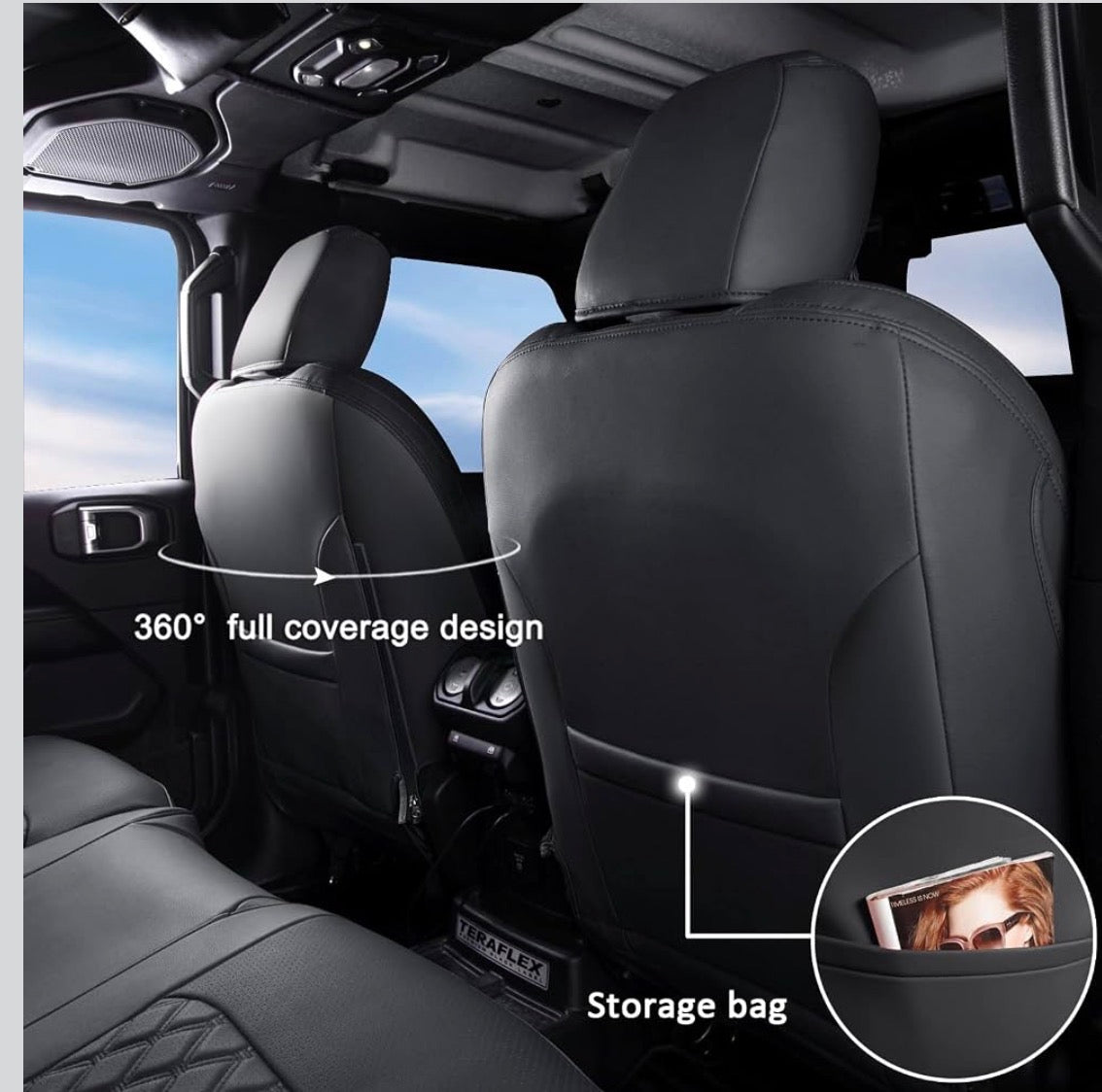 GIANT PANDA Jeep Wrangler 4 door full set seat covers