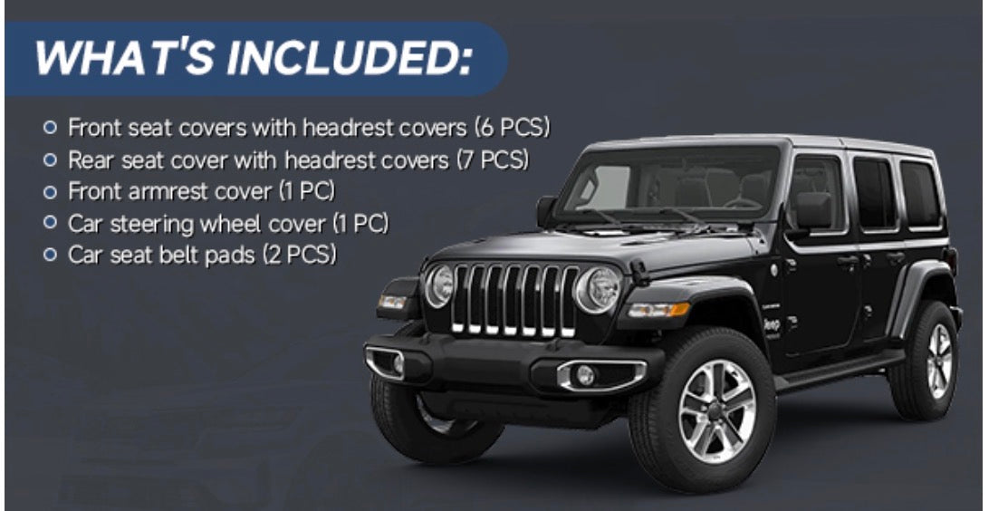 GIANT PANDA Jeep Wrangler 4 door full set seat covers