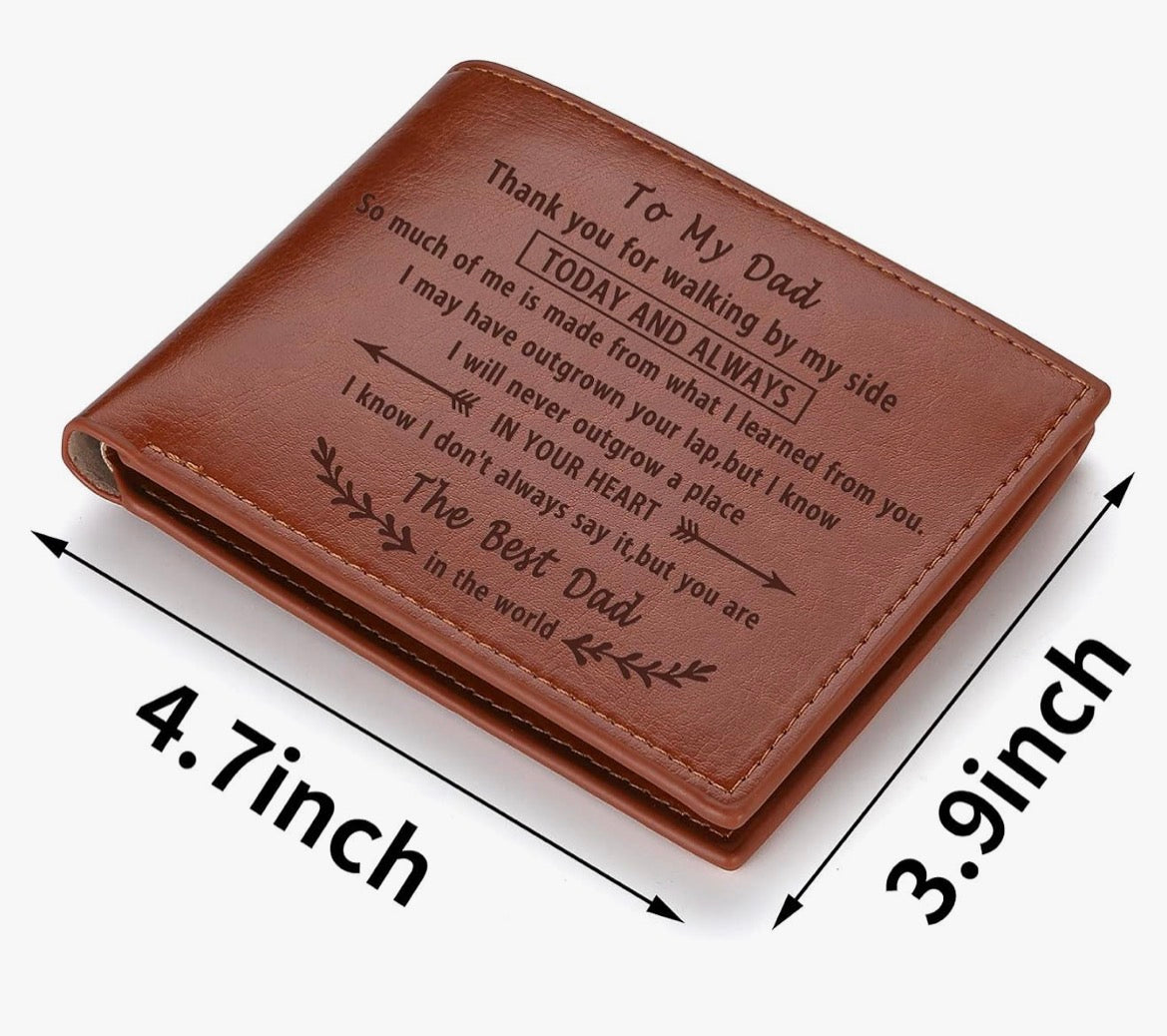 FATHERS DAY engraved leather wallet