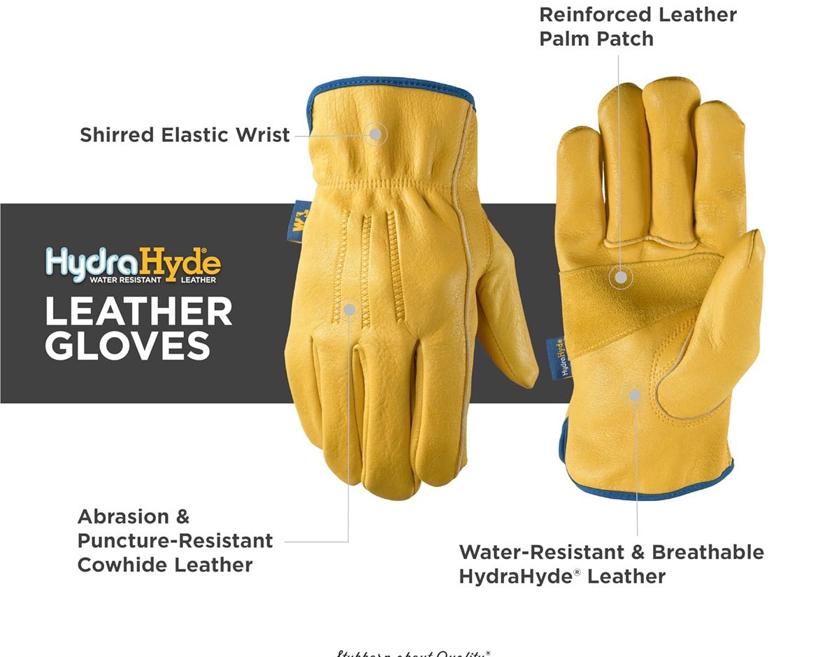 Wells Lamont Men's Slip-On HydraHyde Full Leather Work Gloves XL