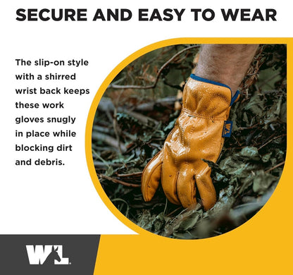 Wells Lamont Men's Slip-On HydraHyde Full Leather Work Gloves XL