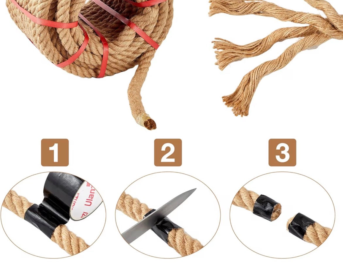 Jute Rope 1.5 Inch x 50 FT, Hemp Rope Twisted Heavy Duty,