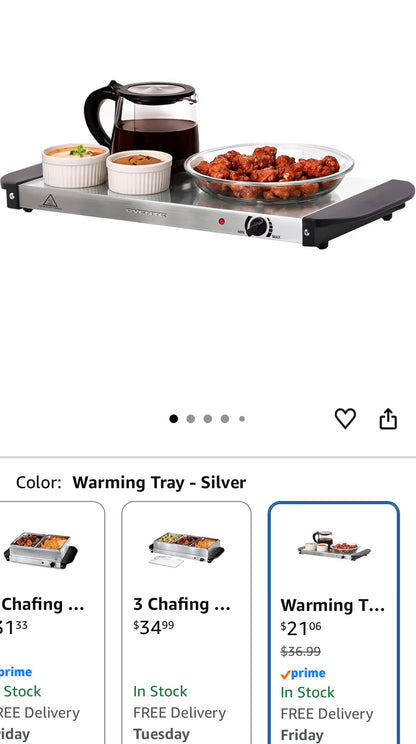 Ovente FW170S Electric Food Buffet Warmer