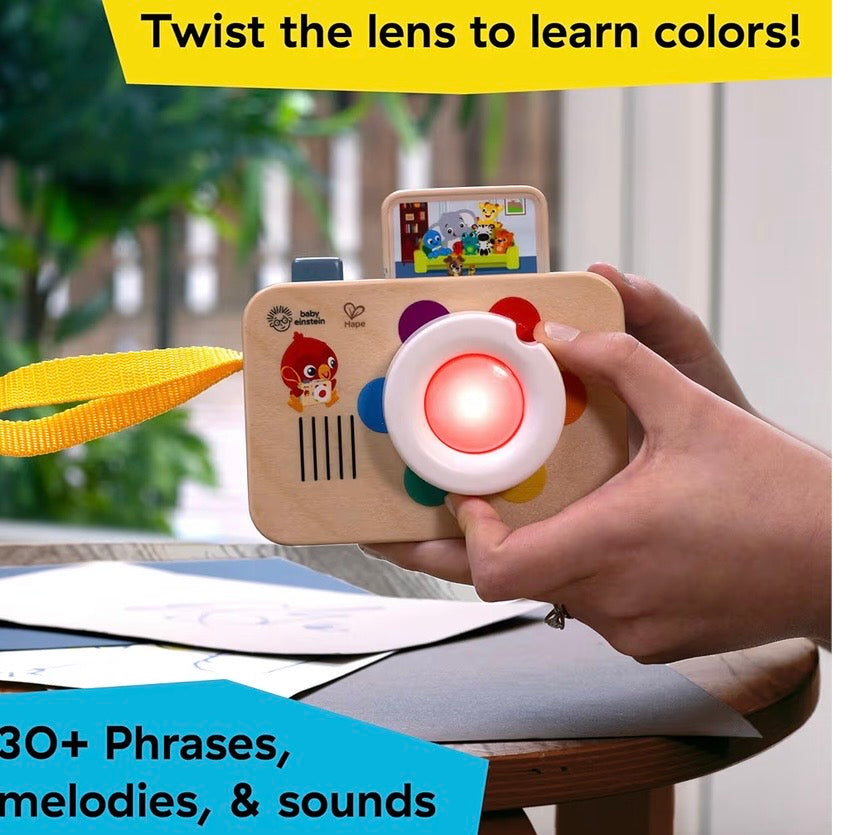 Baby Einstein + Hape Learning Lens Toy Camera for Pretend Play,