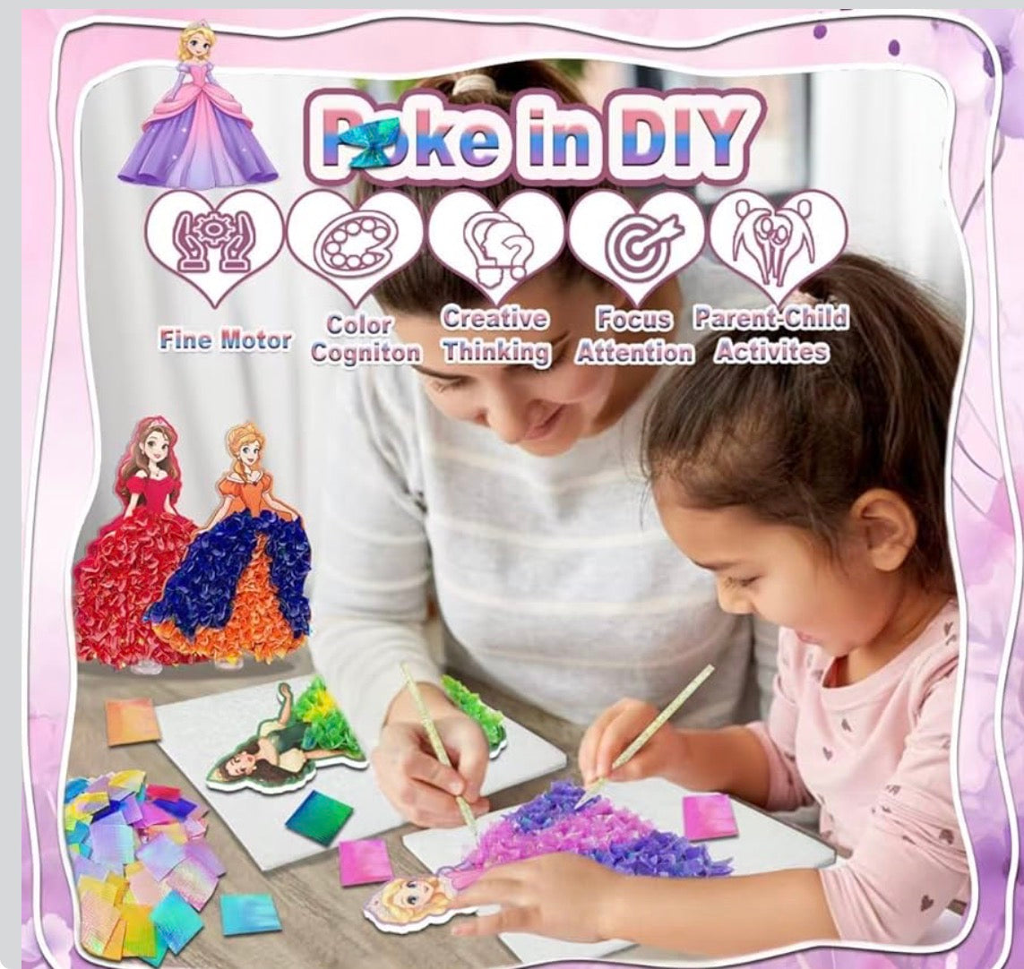 Poke in Fun Art Kit for Kids DIY Princess Craft Set