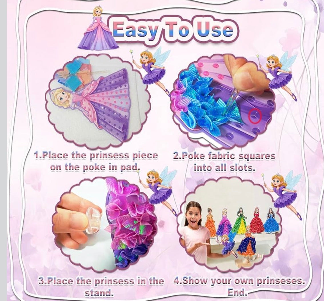 Poke in Fun Art Kit for Kids DIY Princess Craft Set