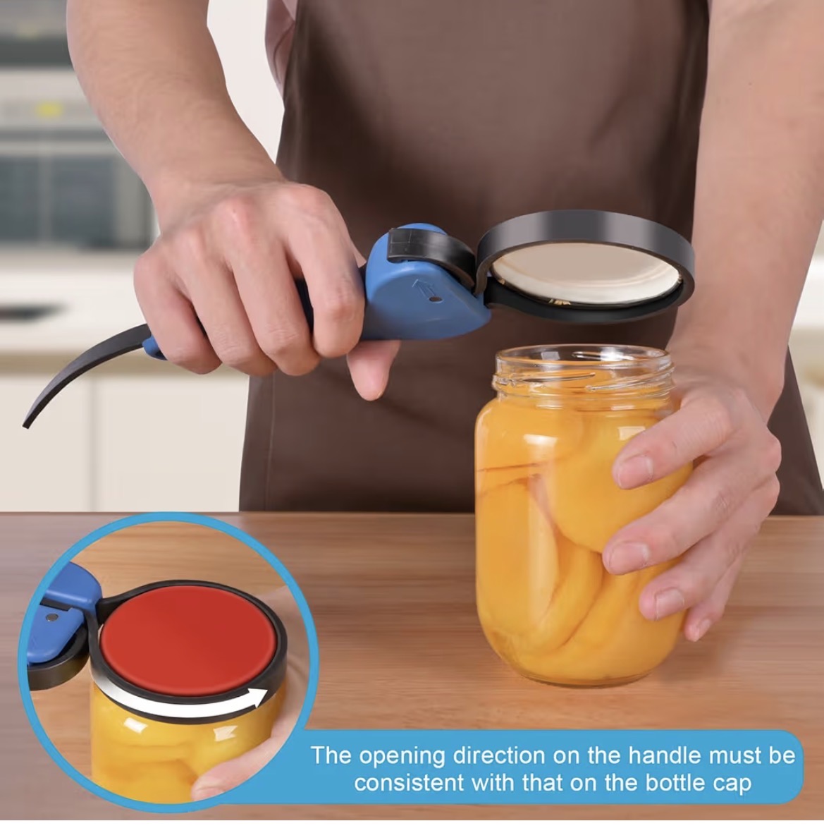 Double-Handle Jar Opener Seniors, Lg Jars, Arthritis, Patent, Self-Lock 2 pk