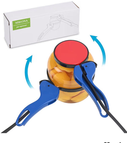 Double-Handle Jar Opener Seniors, Lg Jars, Arthritis, Patent, Self-Lock 2 pk