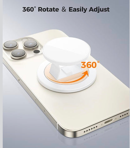Magnetic Phone Grip for MagSafe,Ring Holder with Soft Silicone Finger Loop, Rotating Top,