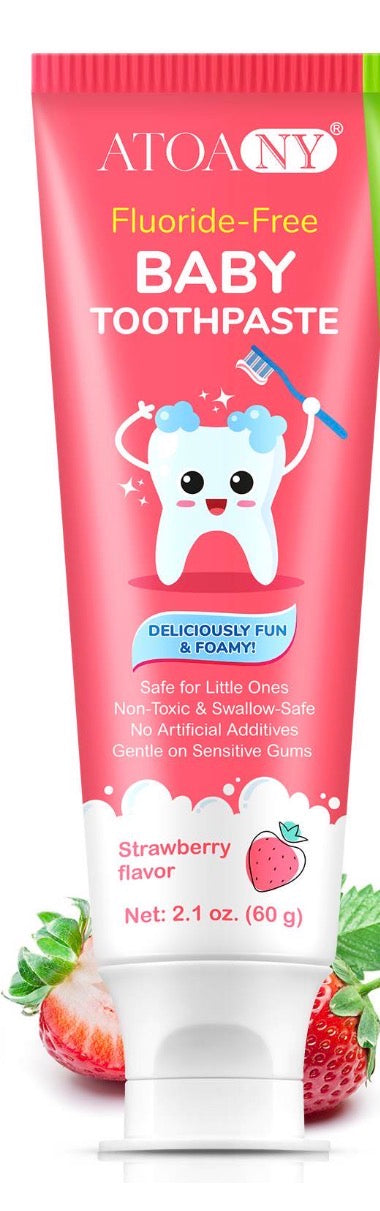Fluoride Free Baby Toothpaste, Strawberry & Watermelon, 2.1 oz,