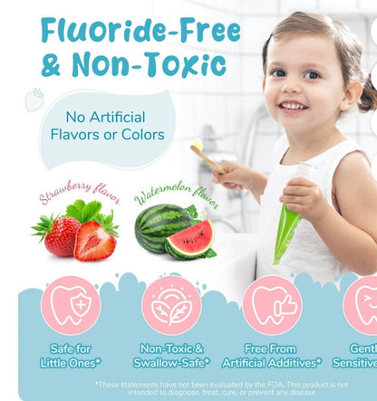 Fluoride Free Baby Toothpaste, Strawberry & Watermelon, 2.1 oz,