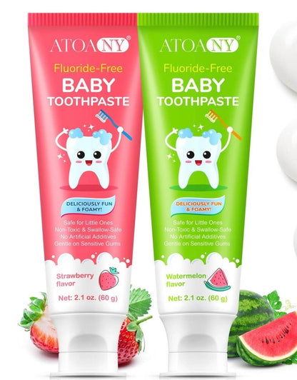 Fluoride Free Baby Toothpaste, Strawberry & Watermelon, 2.1 oz,