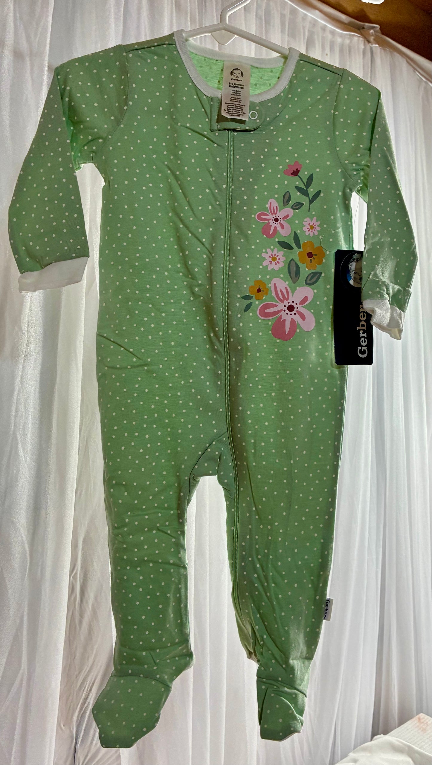 GERBER BABY GIRL SLEEP N PLAY  FOOTED PJS
