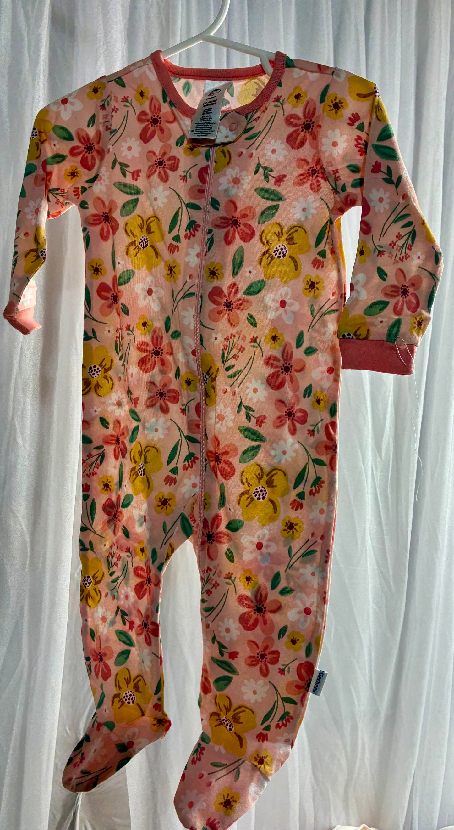 GERBER BABY GIRL SLEEP N PLAY  FOOTED PJS
