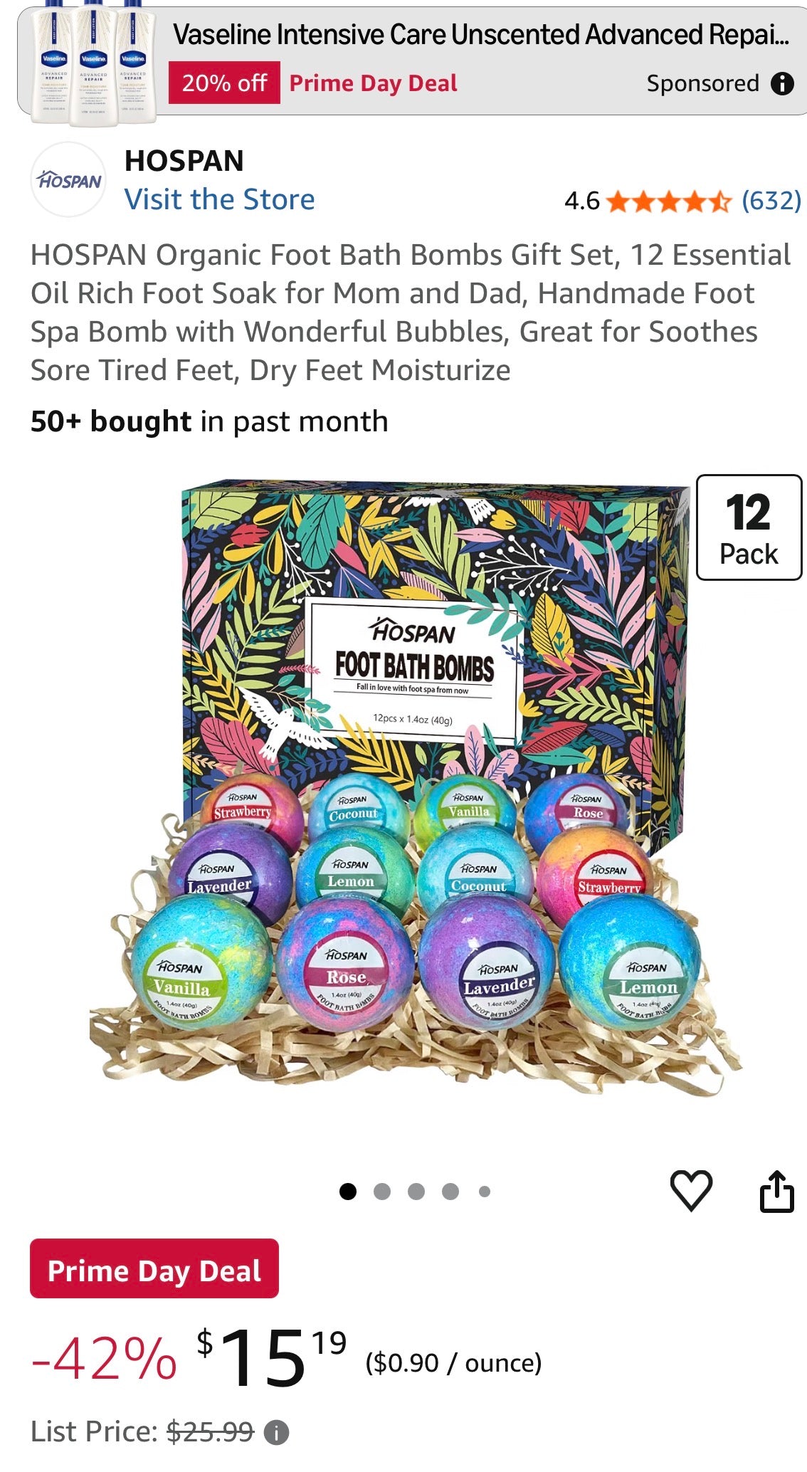 Hospan Organic Foot Bath 12 handmade bombs Set