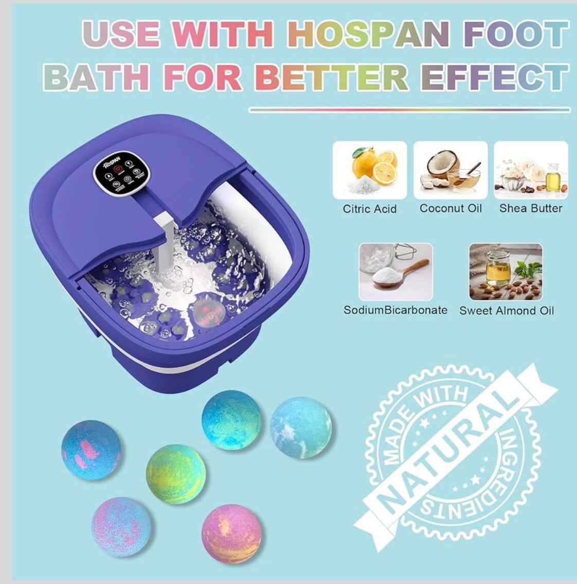 Hospan Organic Foot Bath 12 handmade bombs Set