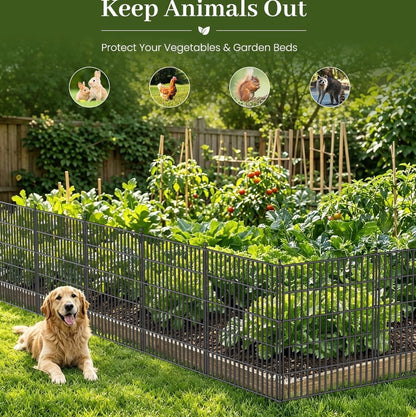 15 Panels No Dig Decorative Outdoor Garden Fence for Yard,