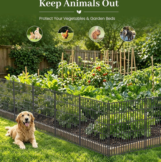 15 Panels No Dig Decorative Outdoor Garden Fence for Yard,