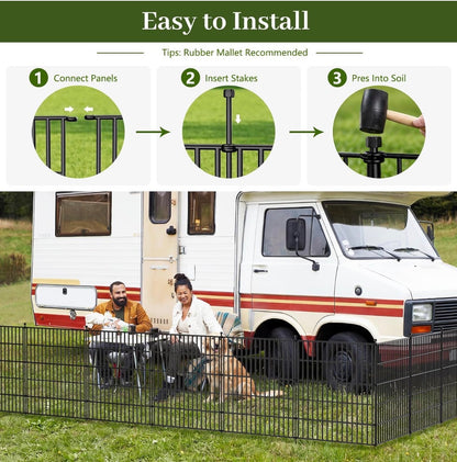 15 Panels No Dig Decorative Outdoor Garden Fence for Yard,