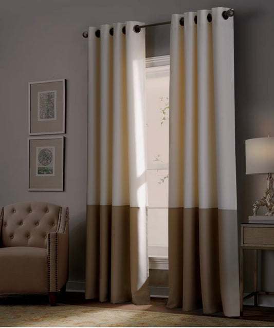 BULBUA COLORBLOCK VELVET LINED DRAPE PANELS