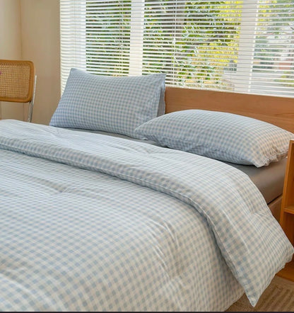 Gingham Comforter Set, Pre-Washed Microfiber Ultra-Soft Plaid