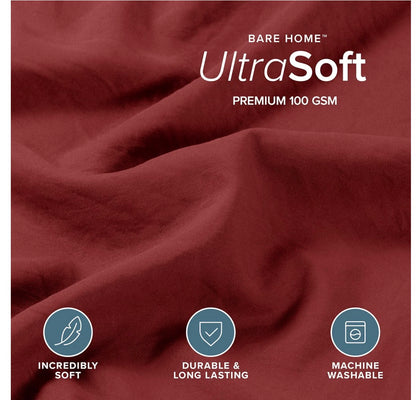 Bare Home Microfiber Duvet Cover Set - Ultra Soft Washed