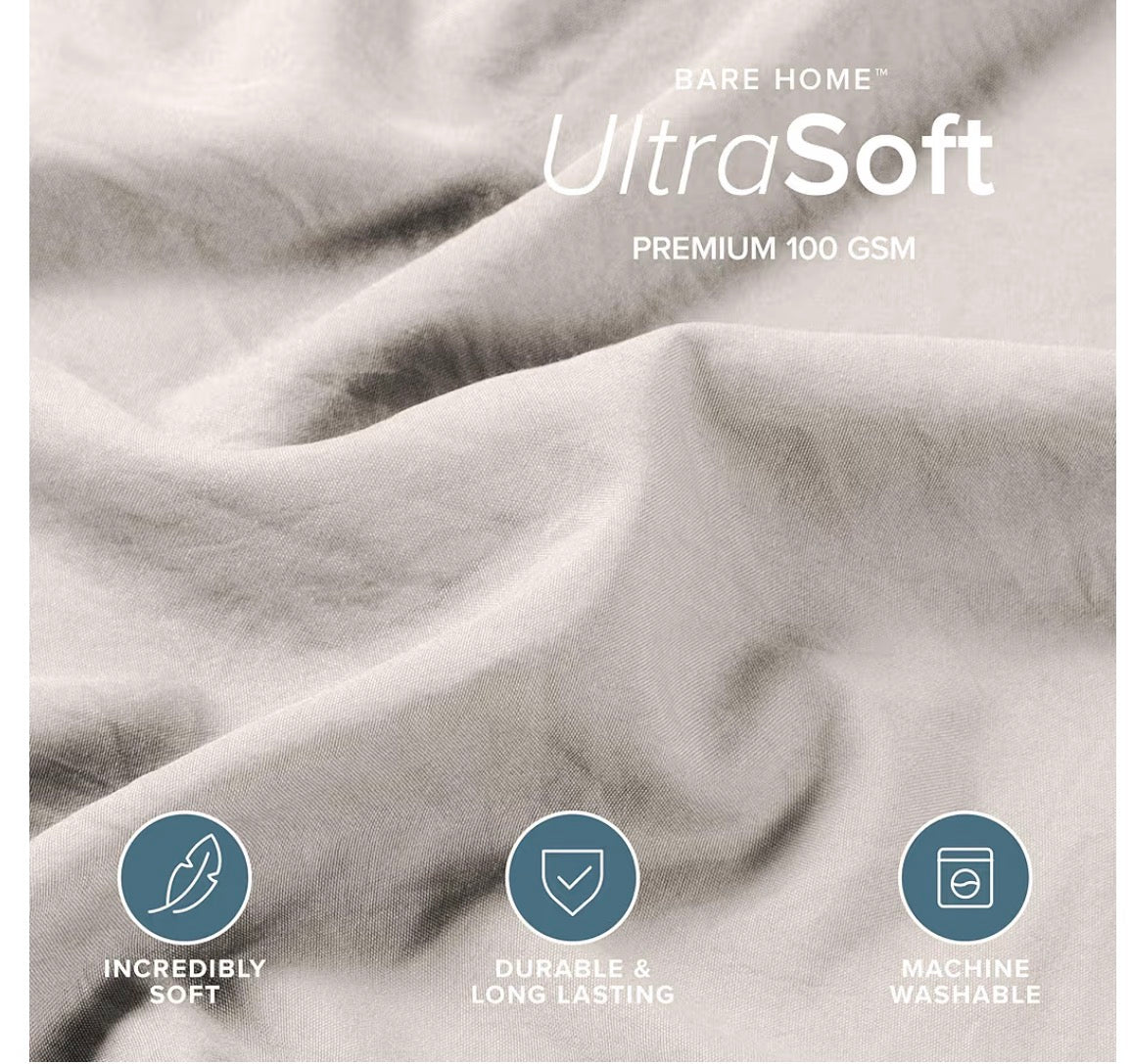 Bare Home Microfiber Duvet Cover Set - Ultra Soft Washed