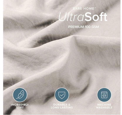 Bare Home Microfiber Duvet Cover Set - Ultra Soft Washed