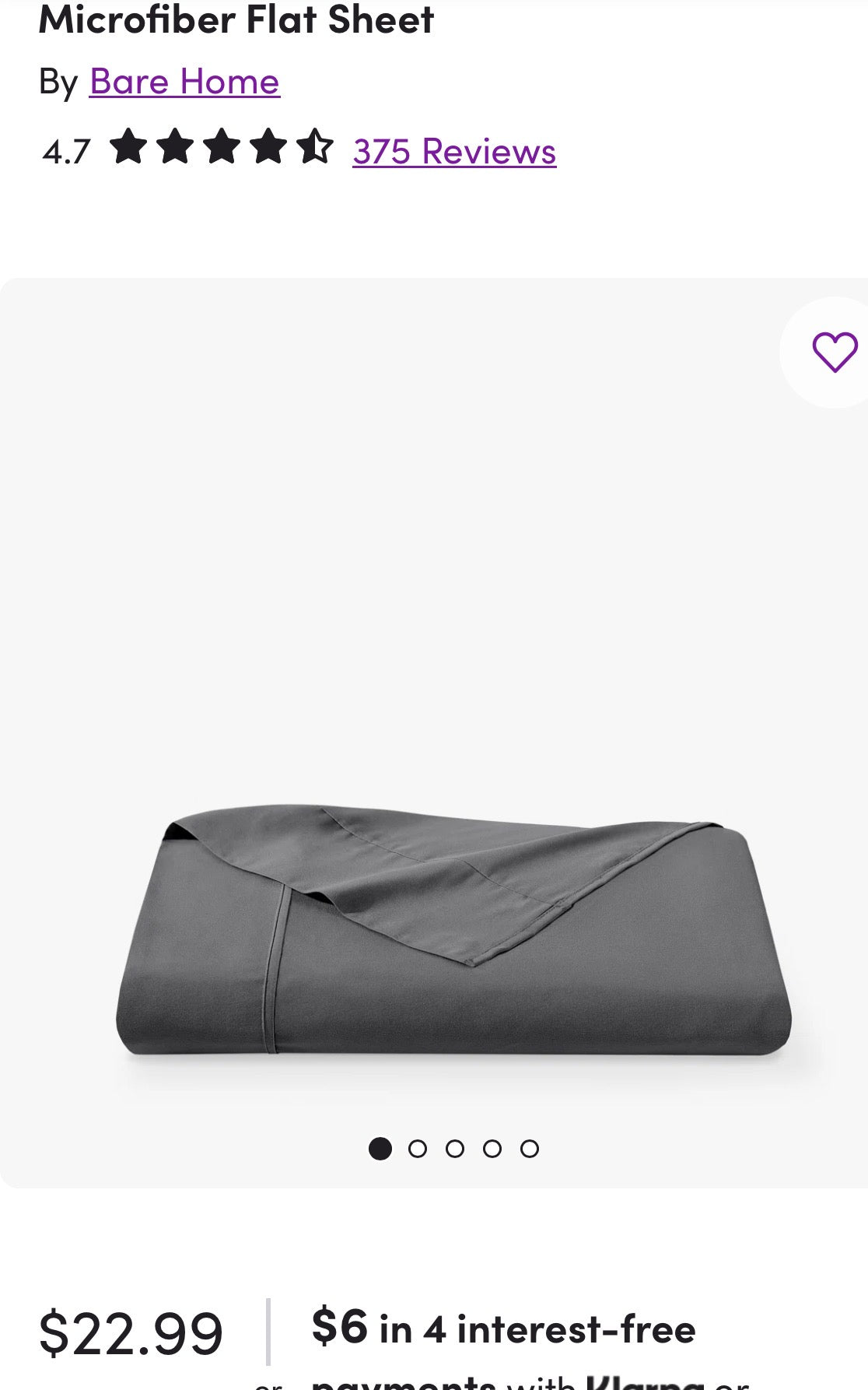 BARE King Size  Microfiber Flat Sheet
