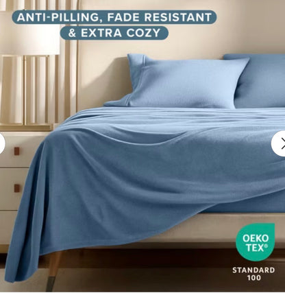 Polar Fleece Sheet Set by Bare Home - Twin, Coronet Blue