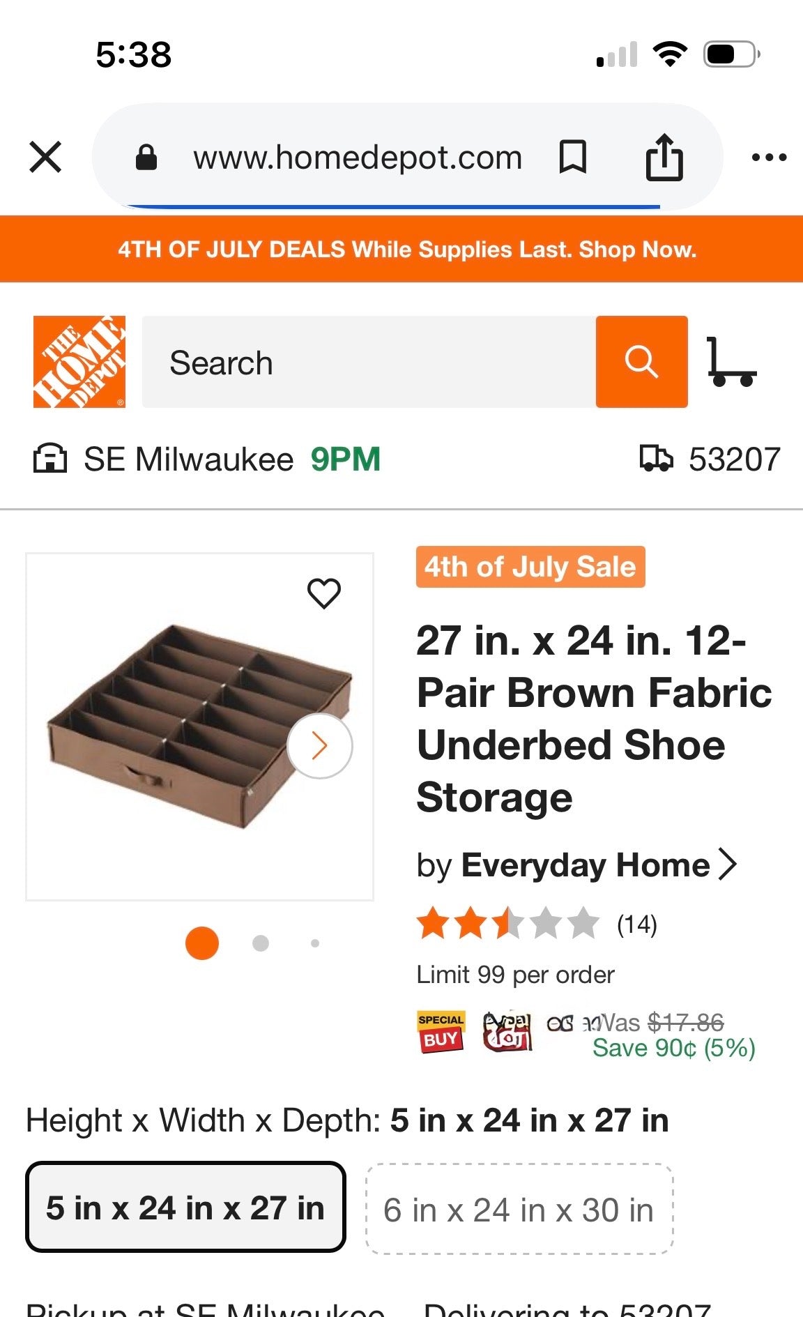 12-Pair  Underbed Shoe Storage