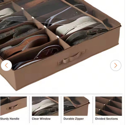 12-Pair  Underbed Shoe Storage