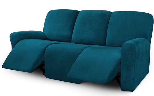 Velvet 8-Pieces Recliner Sofa Covers Stretch Reclining Couch Cover