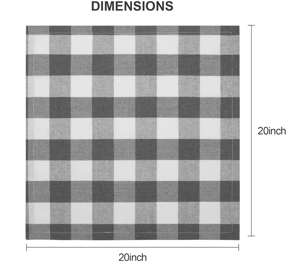 Cotton Blend Buffalo Plaid Table Napkins (Set of 12),