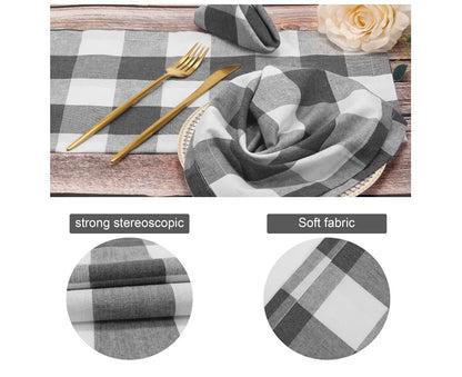 Cotton Blend Buffalo Plaid Table Napkins (Set of 12),
