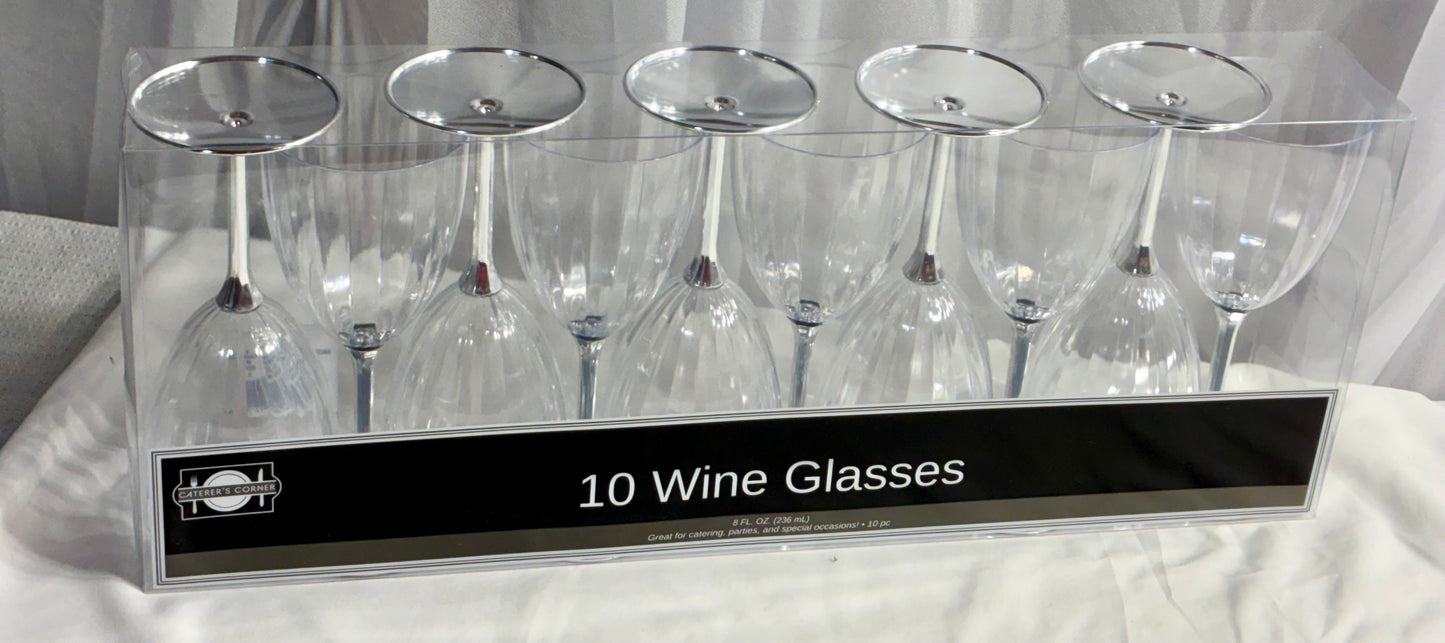 10 Pack Disposable wine glasses