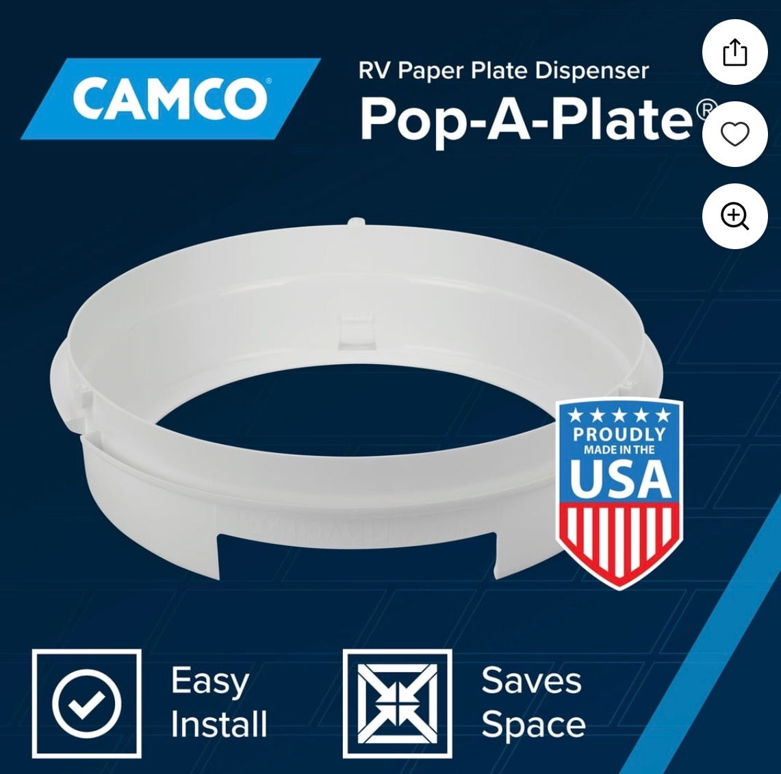 Camco Pop-a-Plate Paper/Plastic Plate Dispenser,
