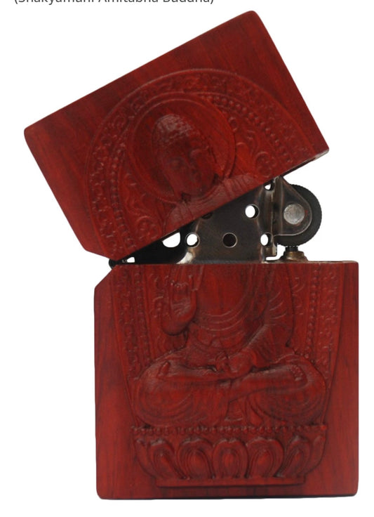 Natural Wood Rosewood Carving Lighter Shell Box