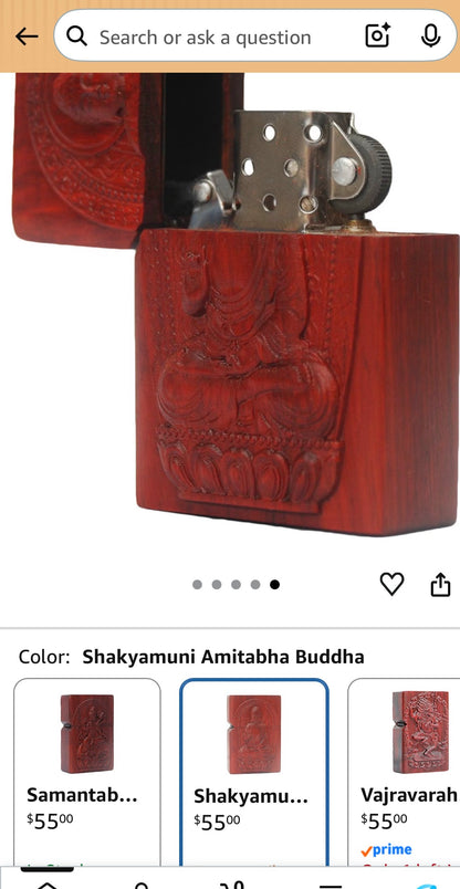 Natural Wood Rosewood Carving Lighter Shell Box