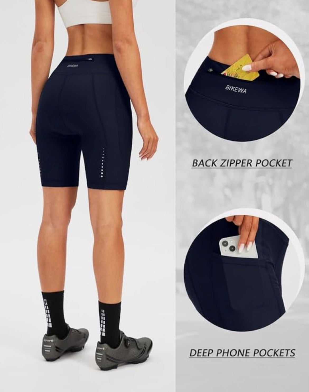 Bikewa Women's 4D Padded Shorts Cycling Riding Road Biking Shorts