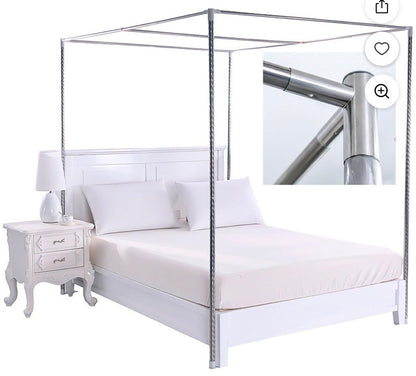 TWIN STAINLESS 4 CORNER BED  CANOPY FRAME